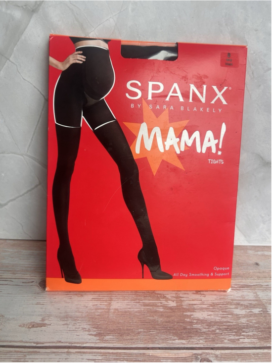 Spanx Accessories - Spanx Mama Tights Opaque Smoothing And Support Very Black Size B Maternity